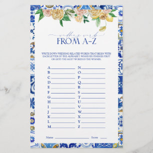 Elegantes Mediterranes Lemon Brautparty Game