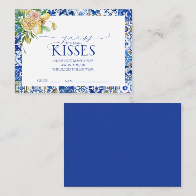 Elegantes Mediterranes Lemon Brautparty Game Begleitkarte (Vorne/Hinten)