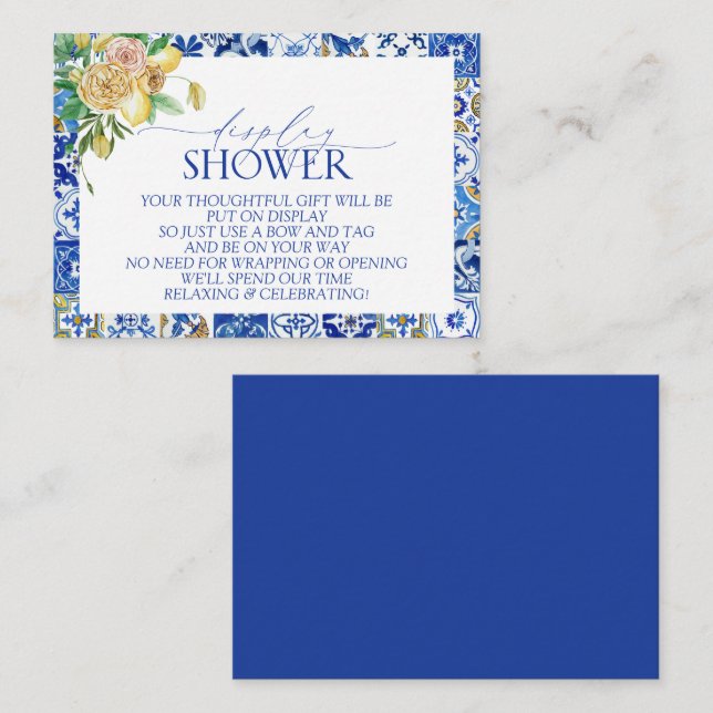 Elegantes mediterranes Lemon Display Brautparty Begleitkarte (Vorne/Hinten)