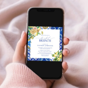Elegantes mediterranes Lemon Floral Bridal Brunch Einladung