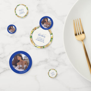 Elegantes mediterranes Zitronenblumengebirge Braut Konfetti