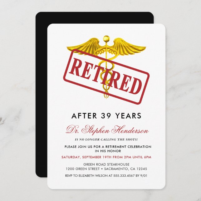 Elegantes medizinisches Personal Einladung (Vorne/Hinten)