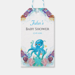 Elegantes Meer Oktopus Baby Shower Geburtstags Gif Geschenkanhänger
