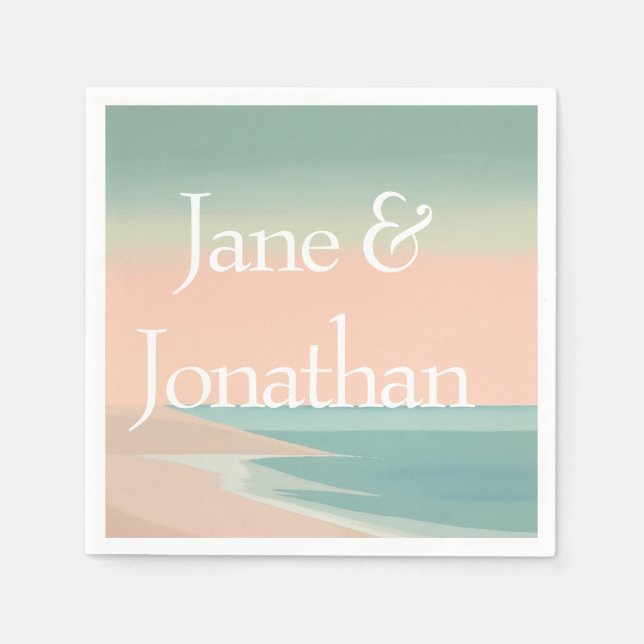 Elegantes Meer Serviette (Vorderseite)