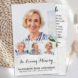 Elegantes Memorial 4 Foto Beerdigungskarten