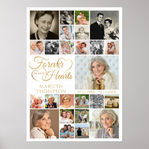 Elegantes Memorial Forever in unserem Herzen 25 Fo Poster