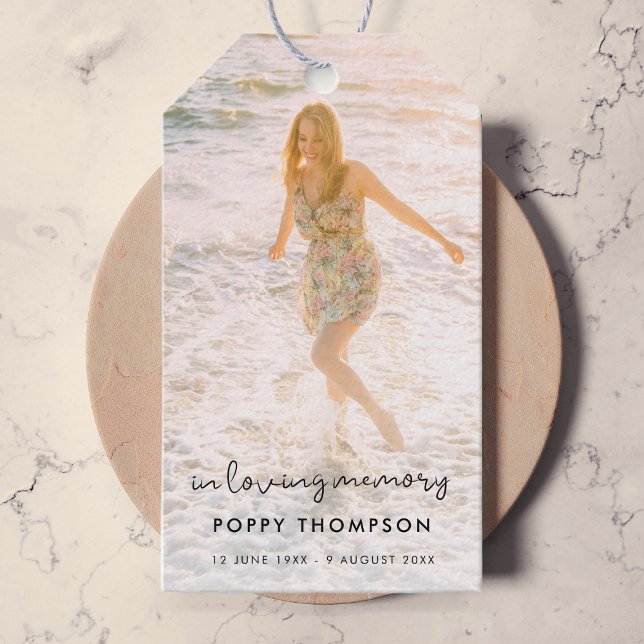 Elegantes Memorial Foto Love Memory Beerdigung Gef Geschenkanhänger (Von Creator hochgeladen)