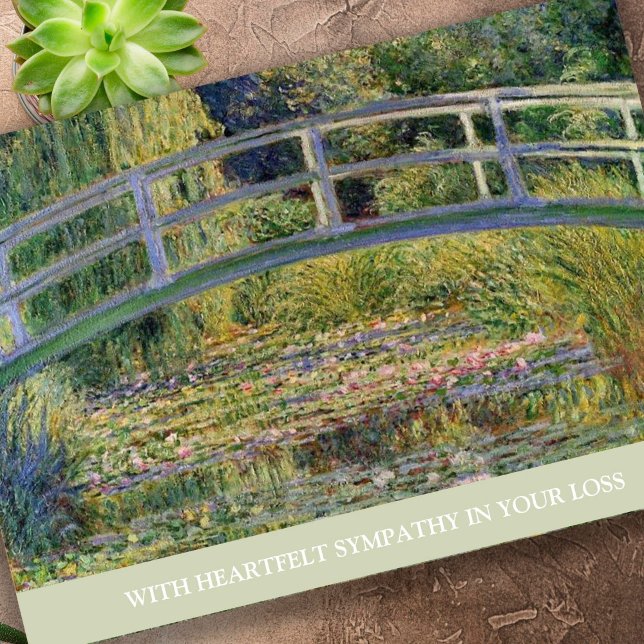 Elegantes Memorial Lily Pond Condolence Beileid Karte (Monet Lilly Pond Memorial Sympathy Card)
