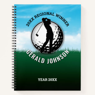 Elegantes Men Golf Monogram Design Notizbuch