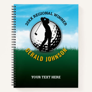 Elegantes Men Golf Monogram Design Notizbuch
