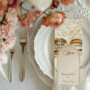Elegantes Menü für Hochzeitsessen Empfang Menükarte