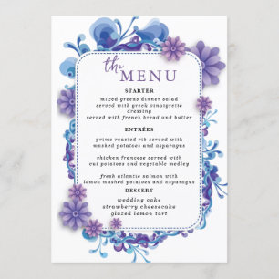 Elegantes Menü mit Tischkarten für Hochzeiten Menükarte