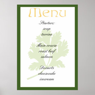 Elegantes Menü Poster