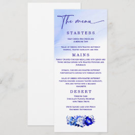 Elegantes Menü "Wedding Blue and Silver" Menükarte