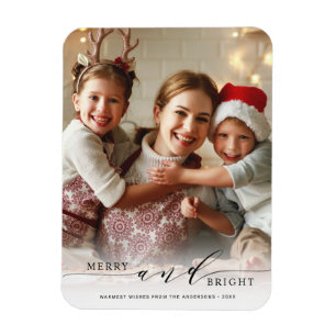 Elegantes Merry and Bright Foto Magnet