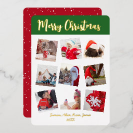 Elegantes Merry Christmas Custom Foto Folien Feiertagskarte