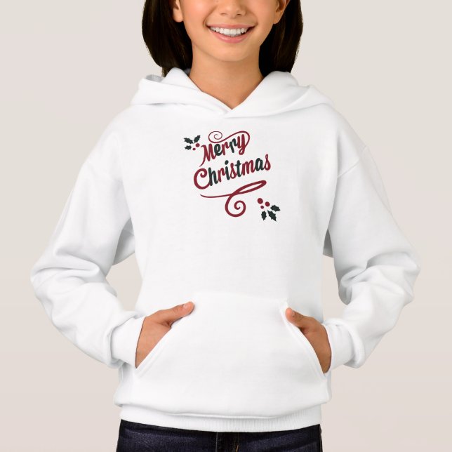 Elegantes Merry Christmas Script Hoodie (Vorderseite)