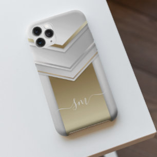 Elegantes Metall 3D-Look Kalligrafie Gold Monogram Case-Mate iPhone Hülle