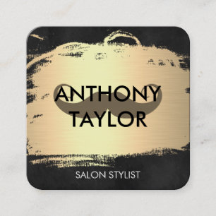 Elegantes Metall-Gold mit Mustache gegossen Quadratische Visitenkarte