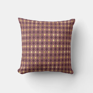 Elegantes metallic Burgunder-Mauve-Gold-Diamant Kissen
