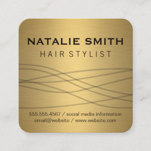 Elegantes Metallic Gold Quadratische Visitenkarte