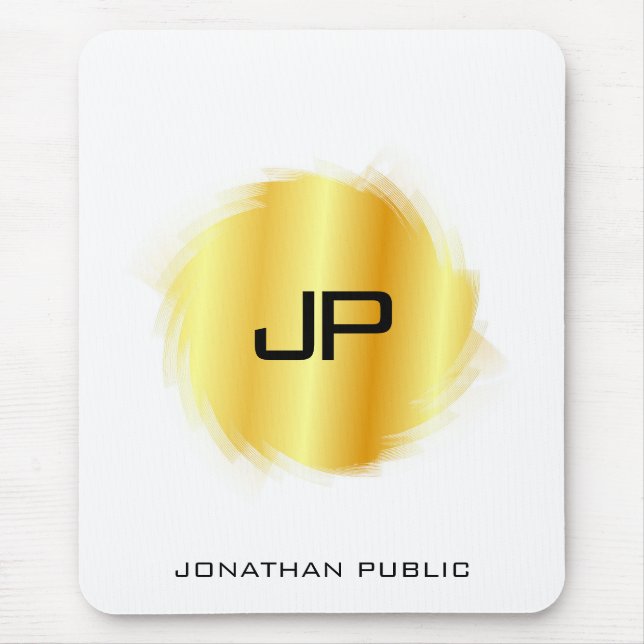 Elegantes Metallic Look Imitate Gold Modernes Mono Mousepad (Vorne)