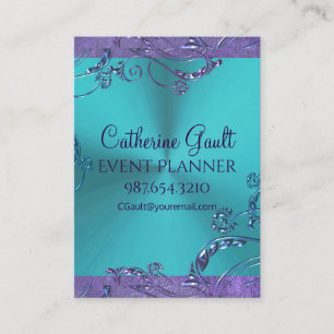 Elegantes metallisches Blumenmuster Visitenkarte