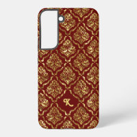 Elegantes metallisches Gold-Damasken-Muster auf du