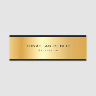 Elegantes Metallisches Gold Look Template Beruflic Namensschild
