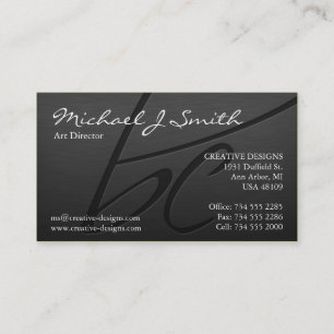 Elegantes metallisches (Monogramm - BC) Visitenkarte