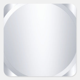 Elegantes metallisches Silber Custom Blank Modern Quadratischer Aufkleber