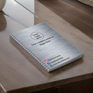 Elegantes metallisches Silber Notizblock