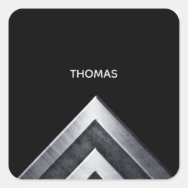 Elegantes Metallmuster Mit Monogramm Quadratischer Aufkleber