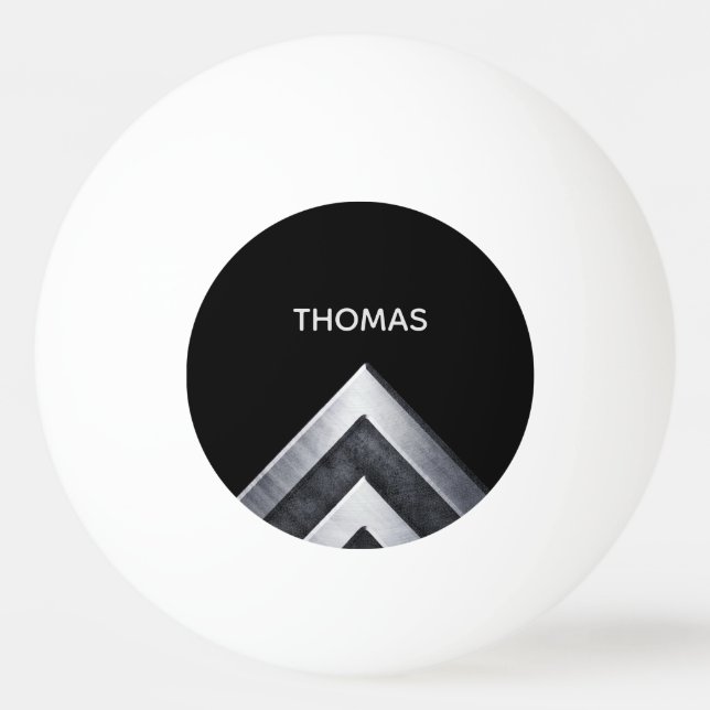 Elegantes Metallmuster Mit Monogramm Tischtennisball (Vorderseite)