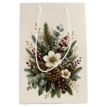 Elegantes Midnight Evergreen Botanical Aquarell