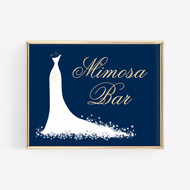Elegantes Mimosa Bar Wedding Gown Brautparty Poster (Von Creator hochgeladen)
