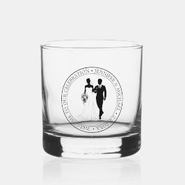 elegantes Mindest-Typografie-Ehepaar Whiskyglas
