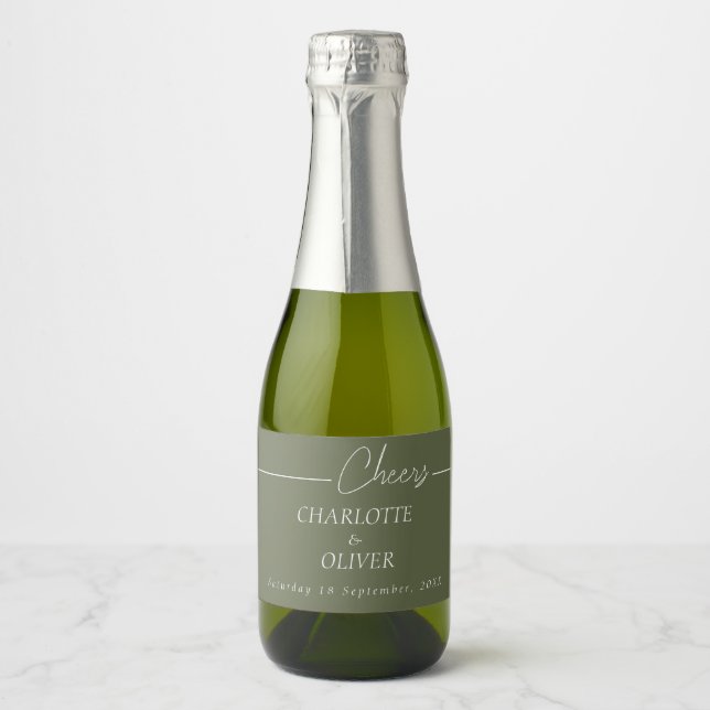 Elegantes Mini-Champagnerflaschen-Etikettendesign  (Vorderseite)
