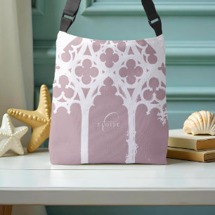 Elegantes Minimal Chic Gothic Arch Typografie Rosa Tragetaschen Mit Langen Trägern