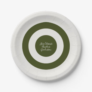Elegantes Minimal Cream & Sage Grün Pappteller