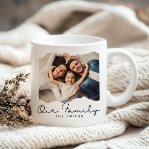 Elegantes Minimal Family Foto Kaffeetasse