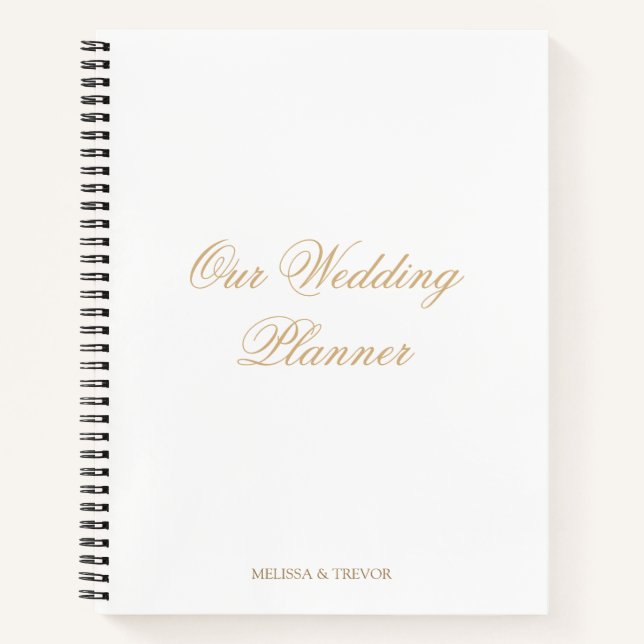 Elegantes Minimal formales Skript Unser Hochzeitsp Notizbuch (Vorderseite)