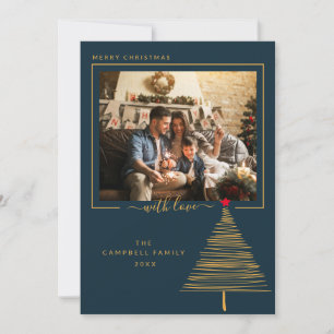 Elegantes Minimal Frohe Weihnachtsfamilie Picture Feiertagskarte
