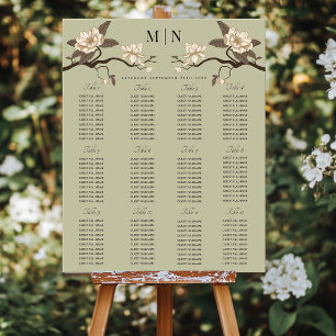 Elegantes Minimal Magnolia Hochzeitssattel Poster