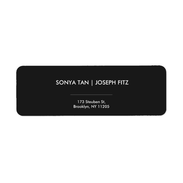 Elegantes Minimal Modern Wedding Return Label (Vorne)