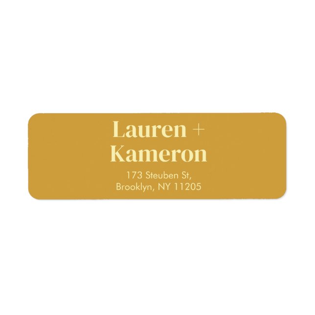 Elegantes Minimal Modern Wedding Return Label (Vorne)