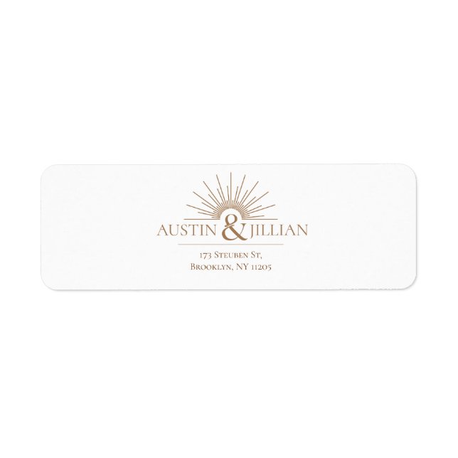 Elegantes Minimal Modern Wedding Return Label (Vorne)