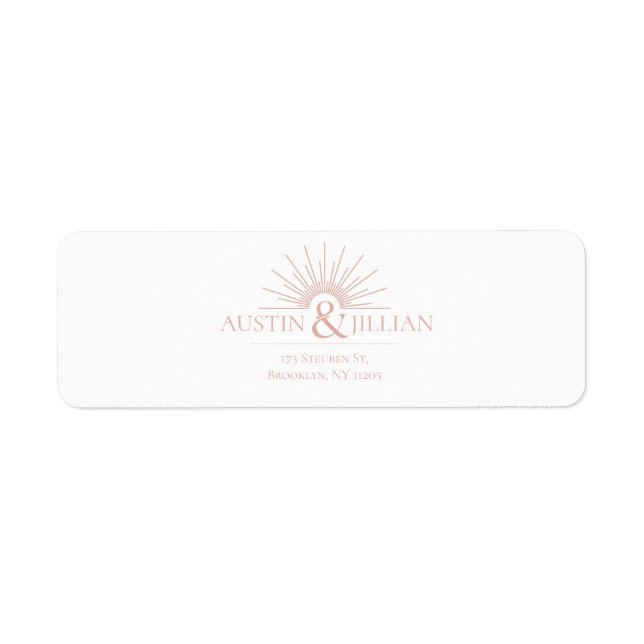 Elegantes Minimal Modern Wedding Return Label (Vorne)