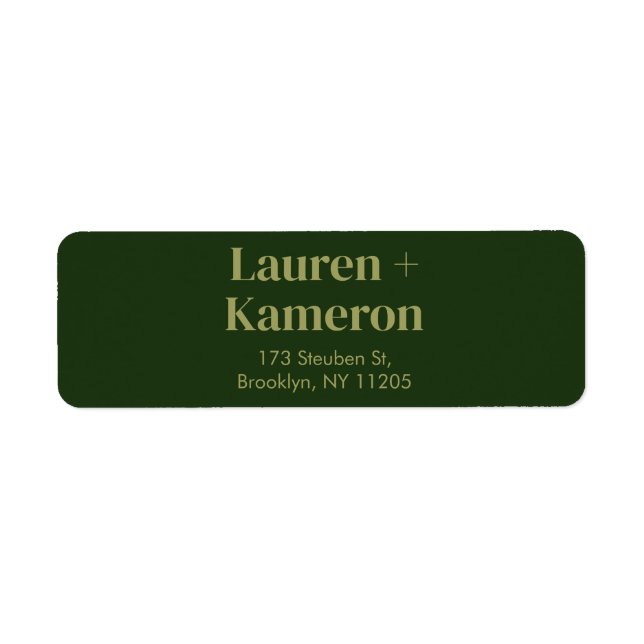 Elegantes Minimal Modern Wedding Return Label (Vorne)