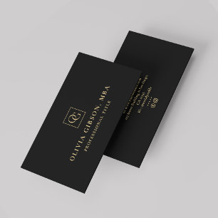 Elegantes Minimal Monogram Logo OG Beruflich Visitenkarte